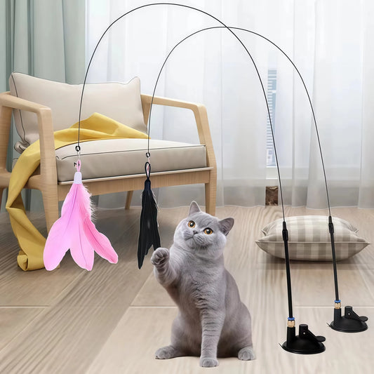 Rainbow Strips Cat Teaser Wand