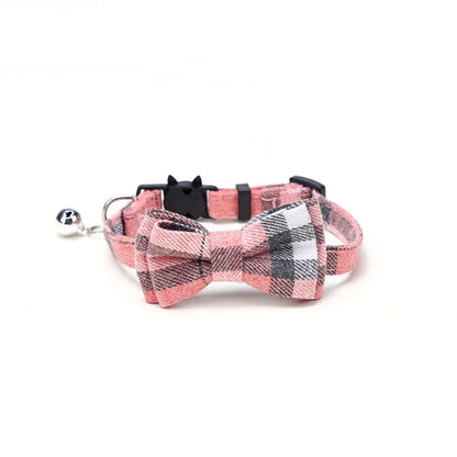 Festive Plaid Cat Collar