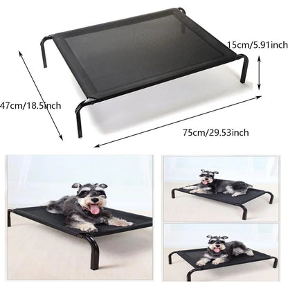 Lucn Anti-Slip Pet Hammock Bed Breathable Mesh Waterproof Raised Dog Cot for Indoor Outdoor Camping Travel Washable Durable