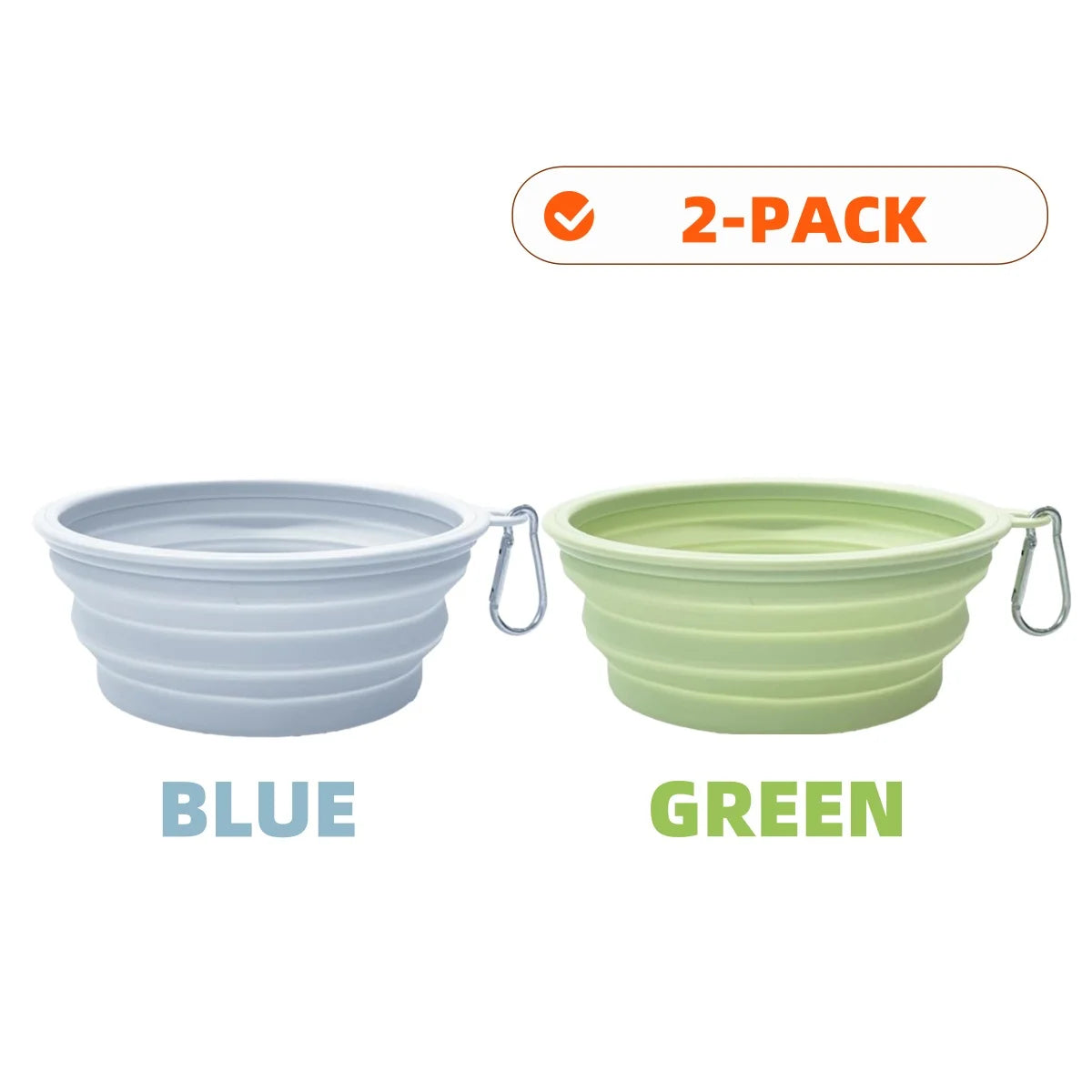 2pcs Collapsible Silicone Pet Bowls