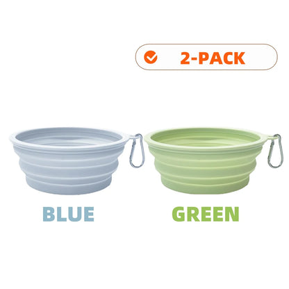 2pcs Collapsible Silicone Pet Bowls