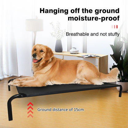 Lucn Anti-Slip Pet Hammock Bed Breathable Mesh Waterproof Raised Dog Cot for Indoor Outdoor Camping Travel Washable Durable