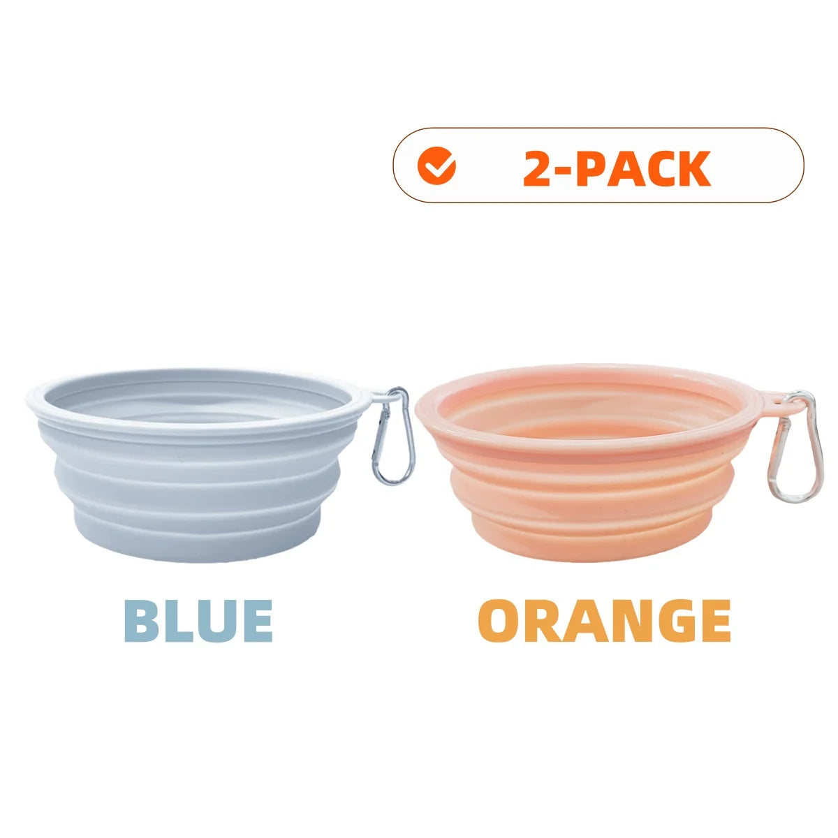 2pcs Collapsible Silicone Pet Bowls