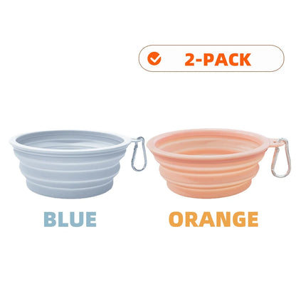 2pcs Collapsible Silicone Pet Bowls