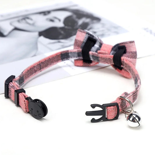 Festive Plaid Cat Collar